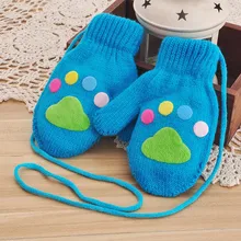 ARLONEET зимний, утепленный, для детей перчатки вязанные варежки с вышивкой для девочек бархатная куртка для мальчиков, для того, чтобы держать теплый ремни перчатки CJ10