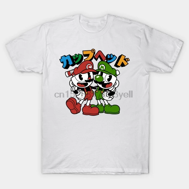 

Mens T-shirt Cartoon Fun T-shirt Cuphead Bros T Shirt