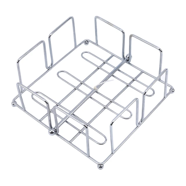 Hot Sale Stainless steel Rubber Bottom Square Napkin Holder Home
