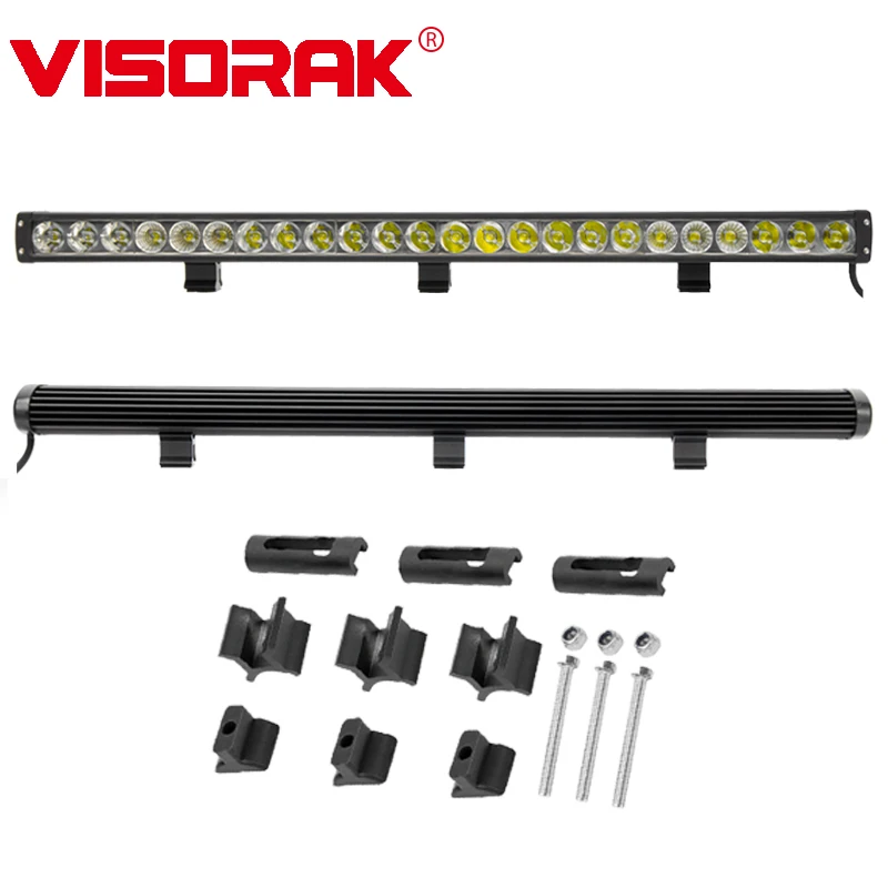 

VISORAK Single Row LED Light Bar 26" 120W CREE Chips LED Work Light Bar 12V 24V Combo For 4WD 4x4 Truck Trailer SUV ATV Offroad
