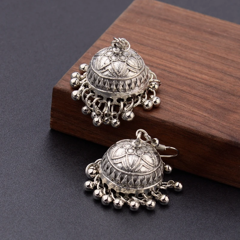Vintage Tibetan Silver India Birdcage Earrings For Women Brincos 2018 Ethnic Antique Metal Drop Earrings Party Wedding Jewelry - Image 5