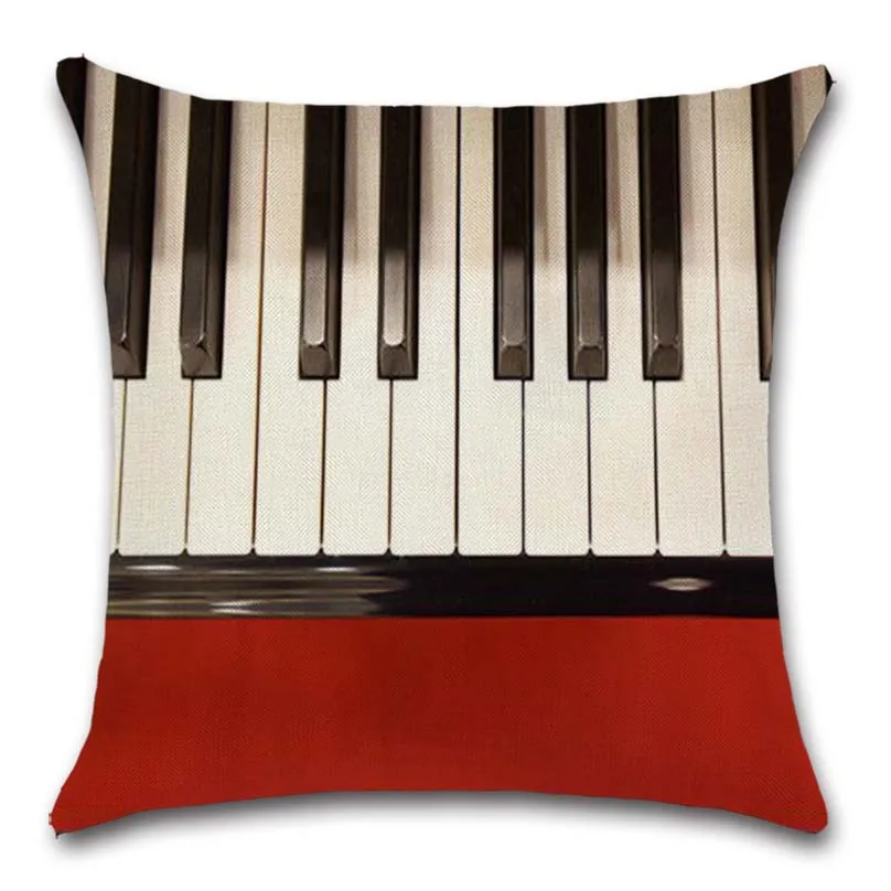 Фортепиано Белый Черный ключи красная Роза Музыка подушка с цветами крышка Подушка для стула, дивана украшение дома дети друг комната подарок наволочка - Цвет: 5