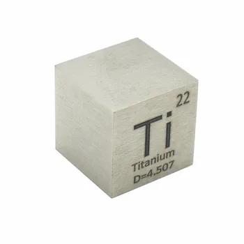 

Pure Titanium 10mm Density Cube 1" Ti 99.5% for Element Collection Hand Made DIY Hobbies Crafts Display Glass Sealed