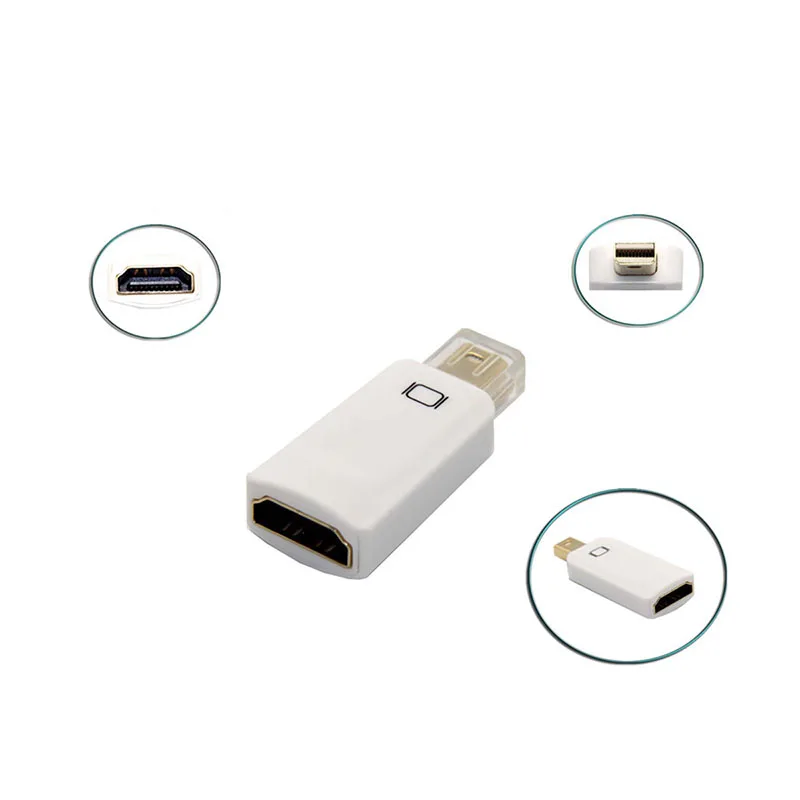 Новое поступление Белый адаптер Mini DisplayPort/HDMI для ПК Macbook HDTV проектор DP видео карты монитор