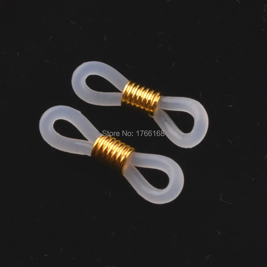 

500pcs silicone Clear Tone Ends for Eyeglasses Chain Holder Hooks for eyewear cord 21 x 4 mm