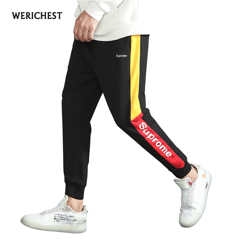 

WERICHEST Men Full Sportswear Pants Casual Elastic Cotton Mens Fitness Workout Pants Skinny Sweatpants Trousers Jogger Pants