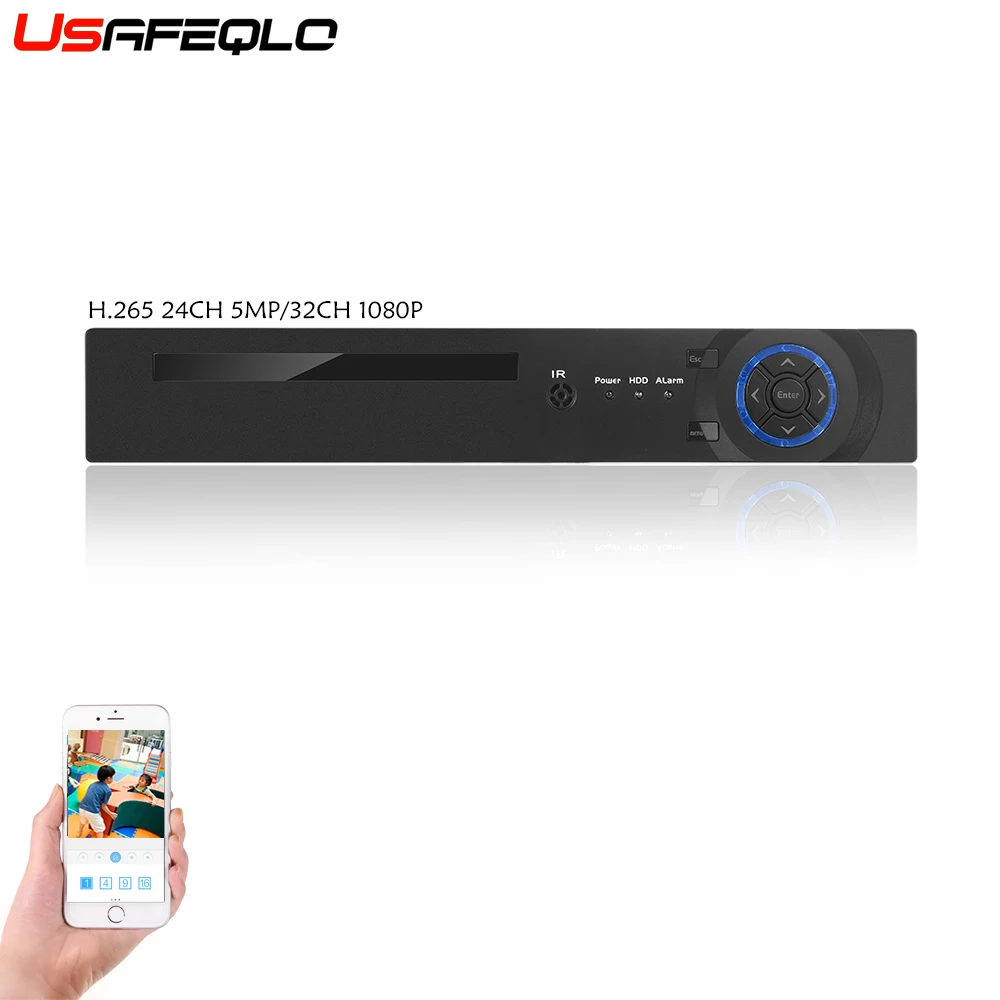 

USAFEQLO2 25CH 5MP 32CH 1080P 8CH 4K CCTV H.264/H.265 NVR DVR Network Video Recorder Onvif 2.0 for IP Camera 2 SATA XMEYE P2P