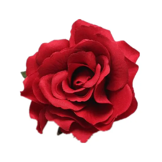 Red Новинка, самодельный головной убор, аксессуары для волос для невесты, свадебная флокированная ткань, красная роза, цветок, заколка для волос, богемный стиль, элегантный - Цвет: Red
