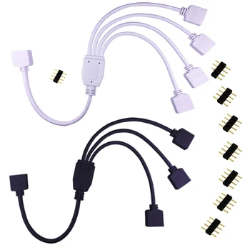 

4Pin 5pin RGB rgbw Connector Cable 1 to 1 2 3 4 Splitter Connector Extension Cable wire for 3528 5050 RGB RGBW LED Strip Light