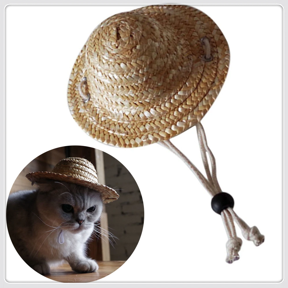 Шляпа от солнца для товары собак милый питомец повседневное соломенная шляпа