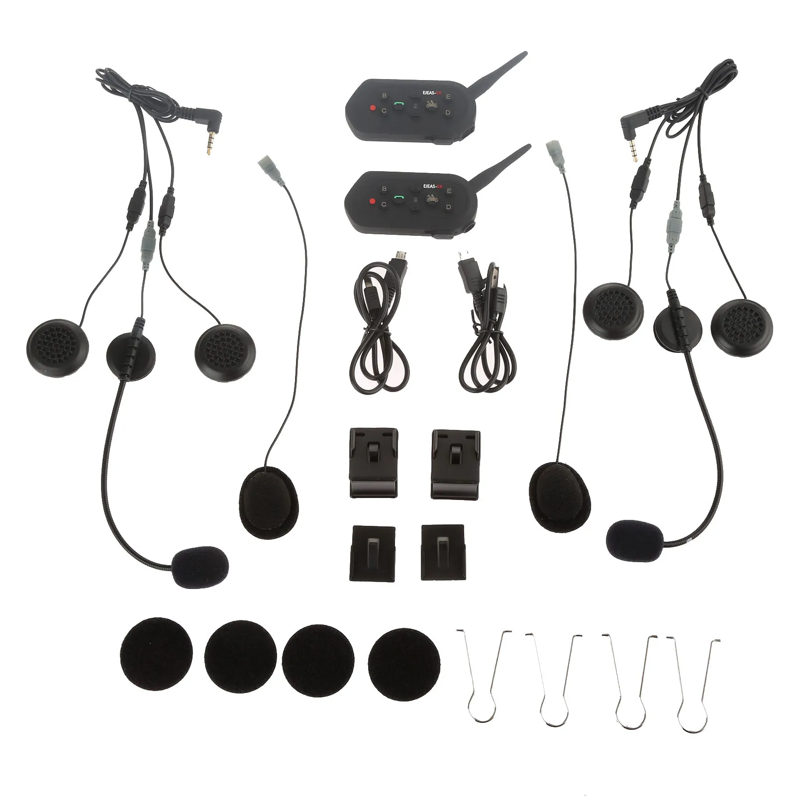

New 2x E6 1200M 6 Riders Bluetooth Intercom Headset Motorcycle Helmet BT Interphone Communicator Video Intercom Support MP3 GPS