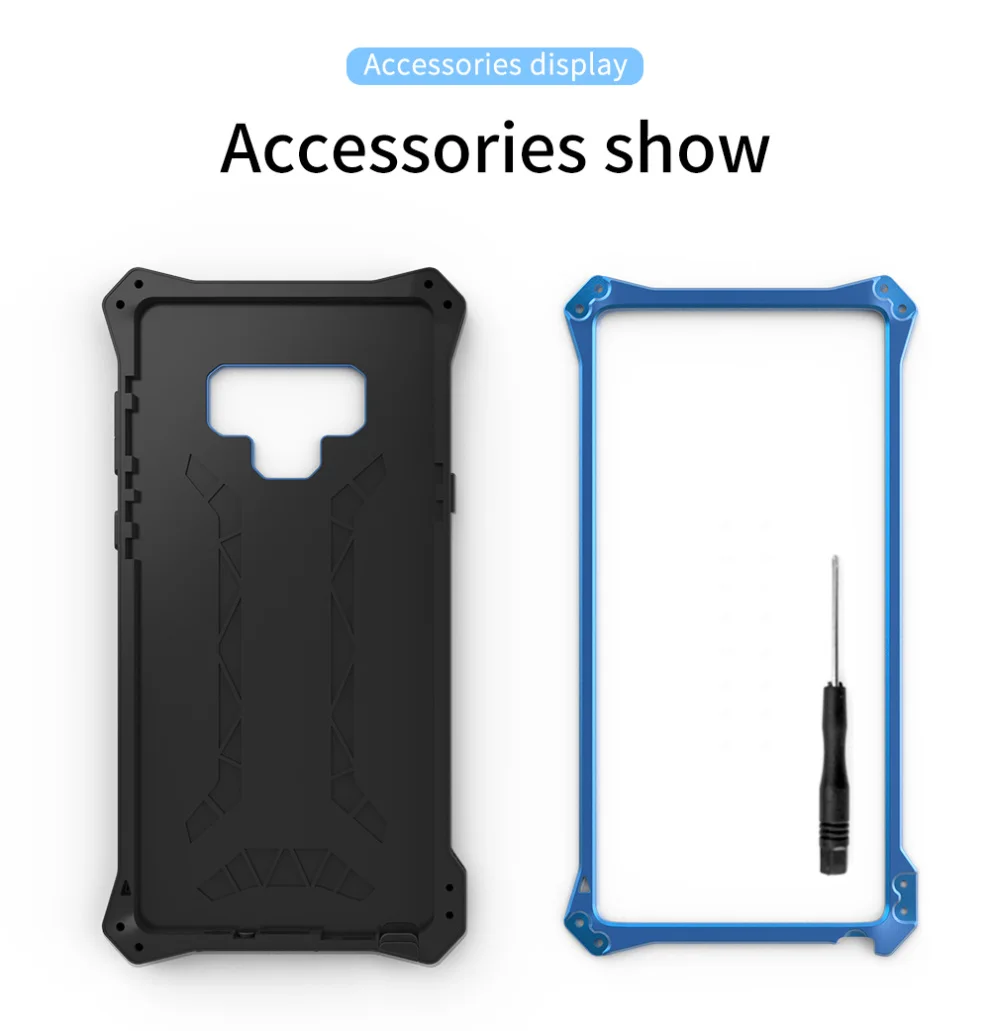 R-Just Gundam Water-resistant Shockproof Dirt-proof Snow-proof Premium Armor Heavy Duty Metal Protective Case Cover for Samsung Galaxy Note 9