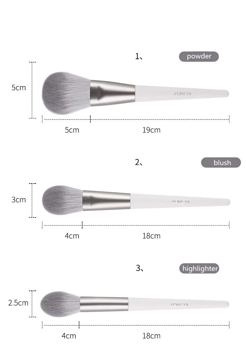 Набор кистей для макияжа ZOREYA 10 шт. кисти для макияжа с порошок мешка Румяна хайлайтер тени для глаз бровей губ макияж набор кистей