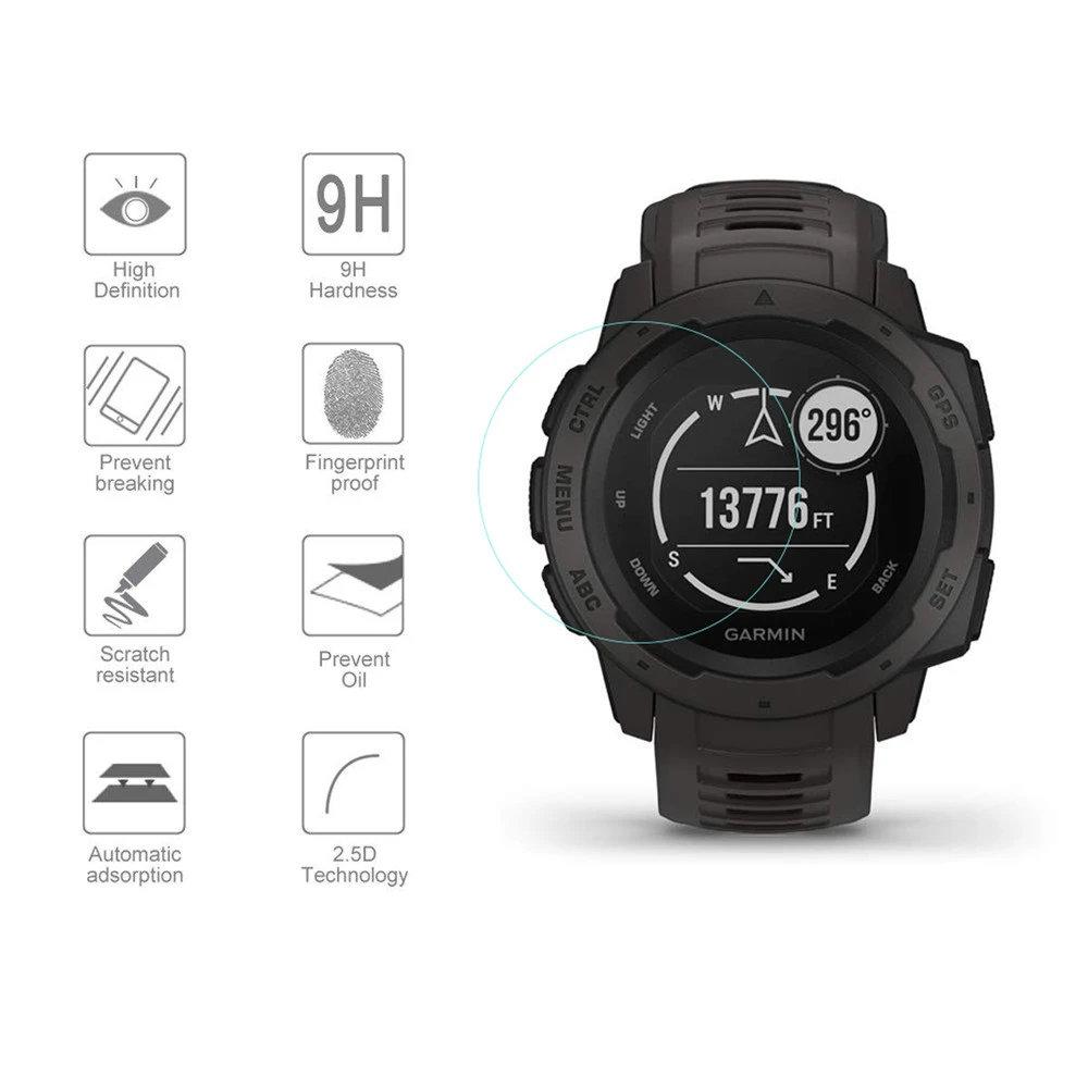 1 шт/2 шт полноэкранная Защитная пленка для Garmin Instinct Watch HD 9H 2.5D закаленное защитное стекло взрывозащищенное против царапин