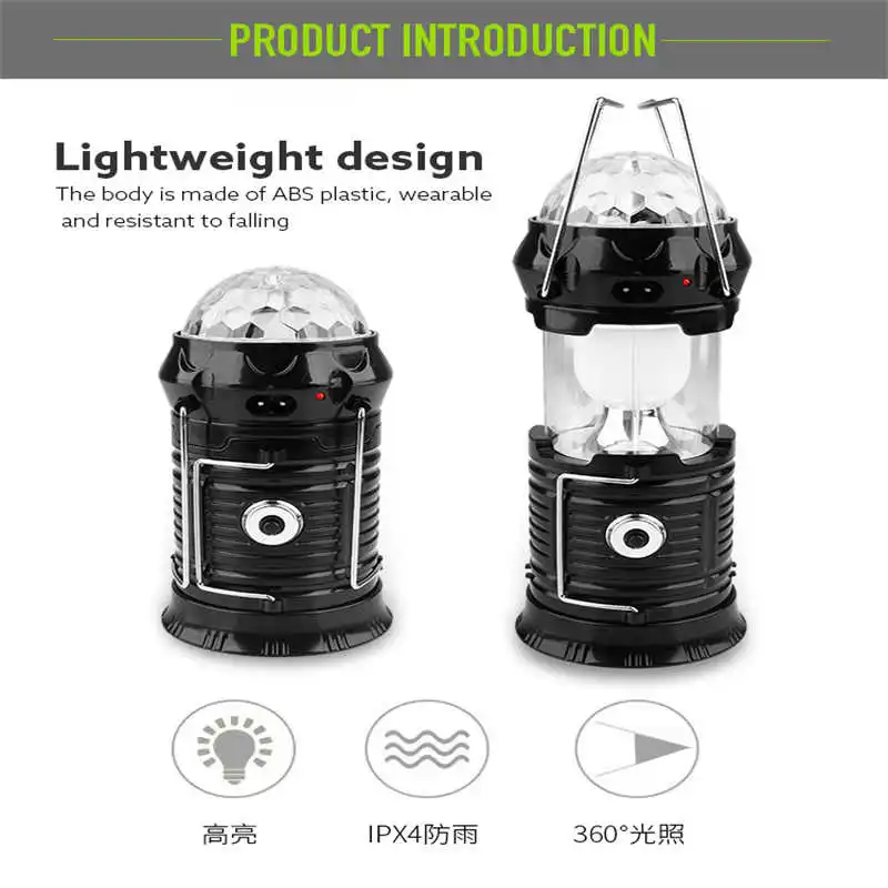 18650 Solar powerful led flashlight rechargeable Flashlight Camping Tent Light Torch Lantern Lamp torch flashlight t6 #4A28 (3)
