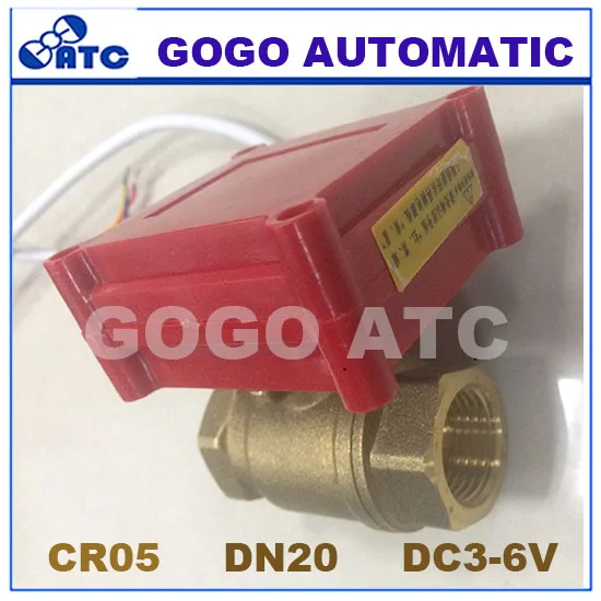 CWX-20P DN20 3/" BSP 2 way Латунь Мини моторизованный шаровой клапан, привод контрольный клапан DC3-6V CR05 5 проводной контроль