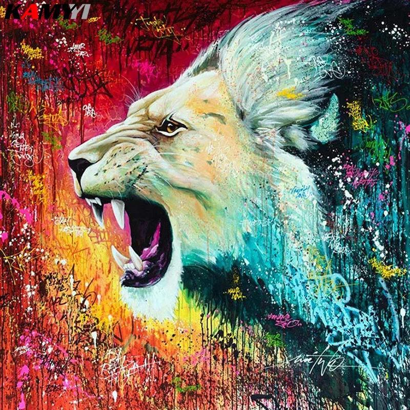 

Diamond Embroidery Animals Full Square/Square Drill Mosaic 3D DIY Cross Stitch Diamond Painting Lion Decoration Home XY1