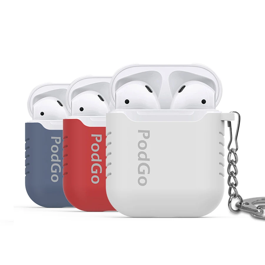 Силиконовый чехол для Apple аксессуары AirPods защитный с крючком беспроводных
