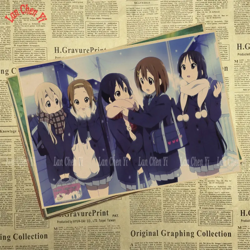 Японское аниме K-ON матовая крафт-бумага плакат украшение интерьера живопись