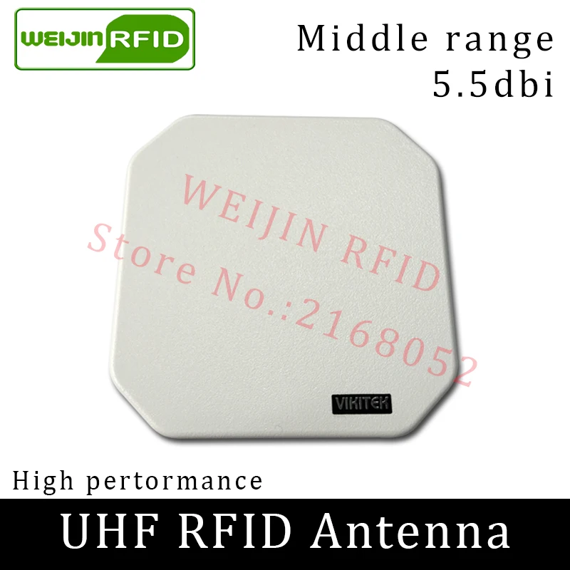 

UHF RFID antenna 915MHz VIKITEK circular polarization gain 5.5DBI middle distance used for zebra FX7500 FX9500 FX9600 reader