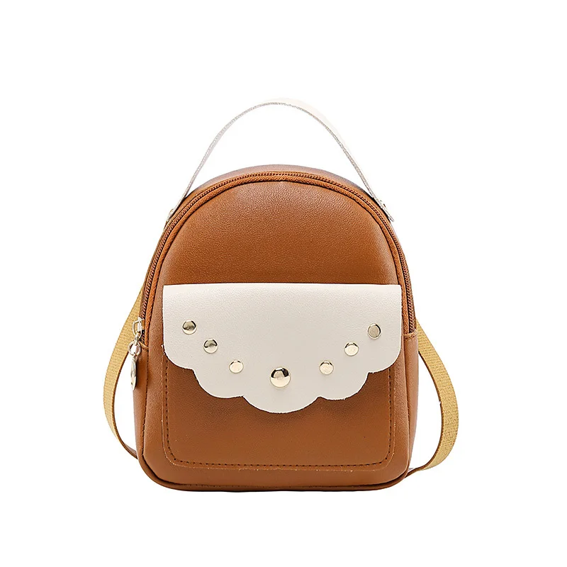 

2019 New Sweet Mini Casual Rivet Backpack Wear-resistant PU Bag for Students Travel Shopping BS88