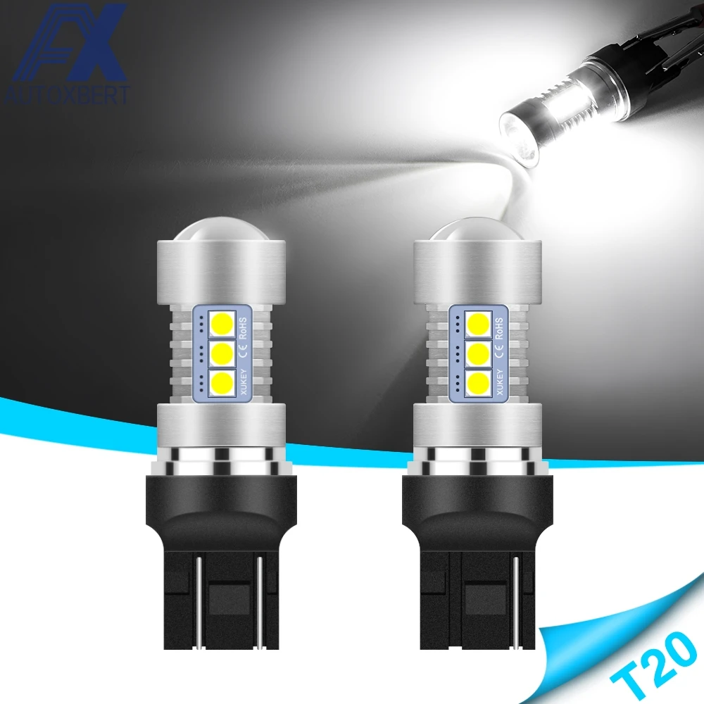

Xukey Car 7440 7443 LED Bulbs W21W W21/5W T20 Auto LED DRL Reverse Lights Bulb HID White 3030 15SMD 12W