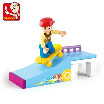 

Sluban Building Block Girl Dream Friends Skate Boy 23pcs Dog House 19pcs Educational Bricks Toy-Boy No retail box
