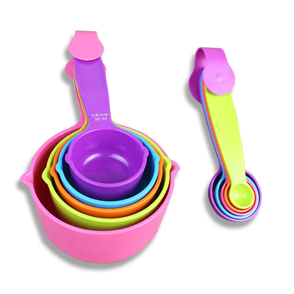 

Colour 5Pcs/Set Cups Tablespoons Tools Kitchen Measuring Spoons Spoon Set Baking Coffee Portable Flour Gadget Plastic