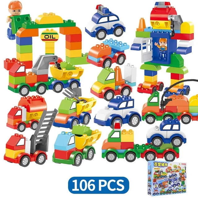 Kids Home Toys Large Particles Building Blocks Car Model DIY Brick Toy