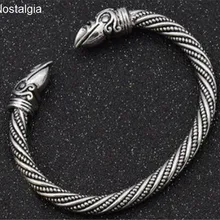 Ностальгия Vikingos Odin Ворон головок Pulseira Викинг ювелирные изделия мужские руки манжеты открытым ногтей браслет Vikingo не браслет Jwelry для Для женщин