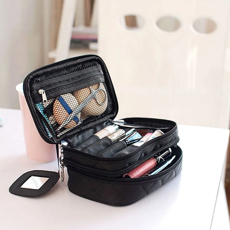 Многофункциональный 2 Слои Make Up сумка для Для женщин Красота Кисточки макияжа с