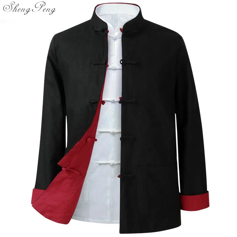 Men Chinese Style Shirt Traditional chinese jacket Traditional mandarin collar tang jacket mandarin collar suit men clothes Q600