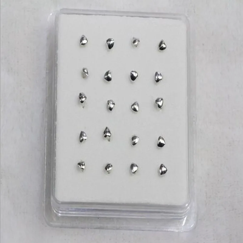 

20Pcs/Set 925 sterling silver Nose Piercing 2017 Fashion Body Jewelry Fake Nose Ring Bone Stud Surgical Nose Nail Ed053