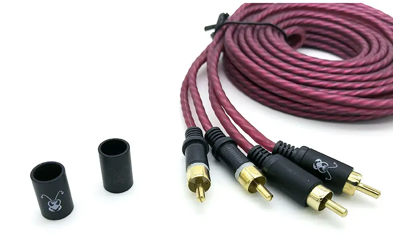Автомобильный аудиокабель с 2 выходами 5 м в оплетке|amplifier rca cable|amplifier cablecable 5m |