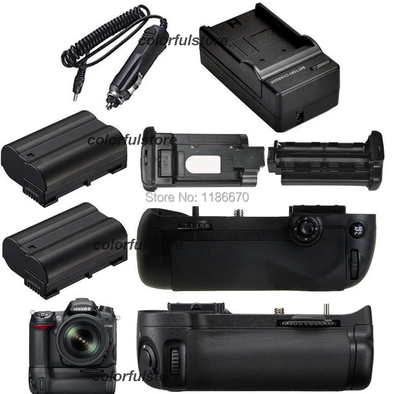 

2-Step Vertical Power Shutter Battery Grip For Nikon D7100 D7200 DSLR Camera as MB-D15+IR Remote+2 x EN-EL15 ENEL15+ Car Charger