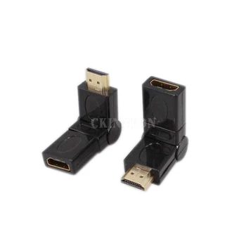 

250Pcs/Lot HDMI 1.4 Male to Female MF 180 90 Degree Angle Rotate Swivel Folding Adapter Converter For Xbox 360 PS4 PS3 Game TV