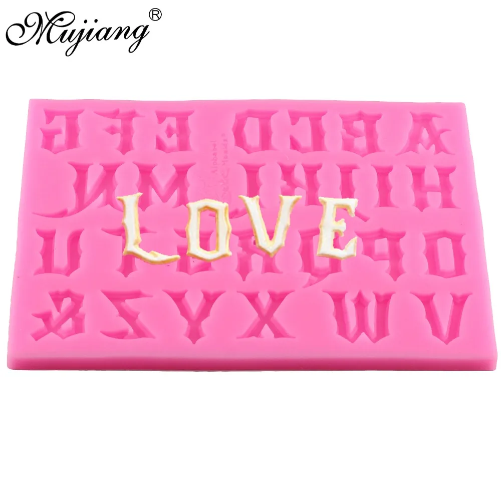 

Gothic Capital Letters Silicone Mold Fondant Cake Decorating Tools Chocolate Gumpaste Molds Fimo Resin Clay Candy Moulds XL157