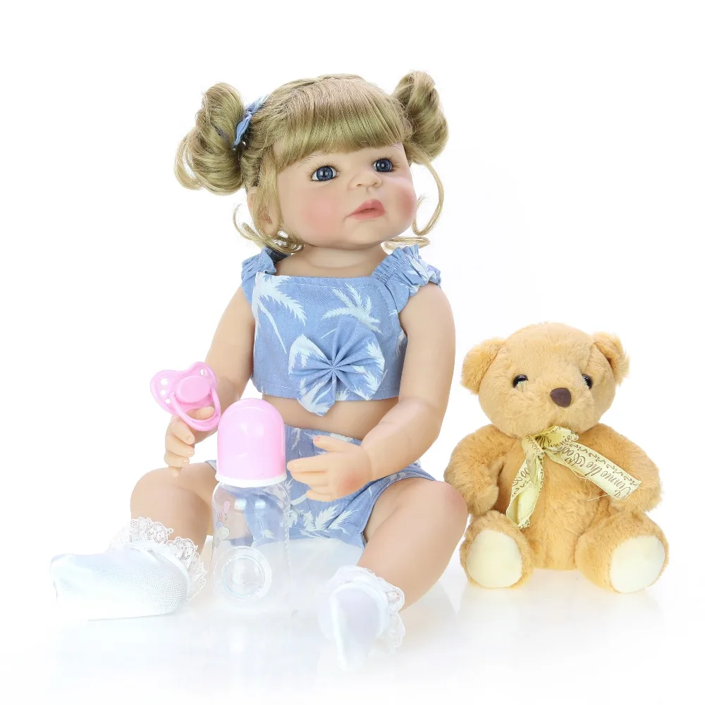 Полностью силиконовая кукла reborn игрушки 55 см bebes silicona completo bonecas realista модные куклы