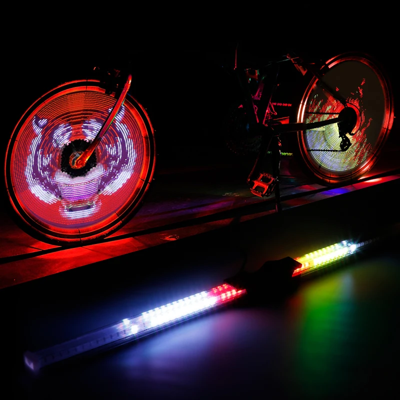 64 LED DIY велосипедные фары беспроводной Программируемый велосипед спицы колеса