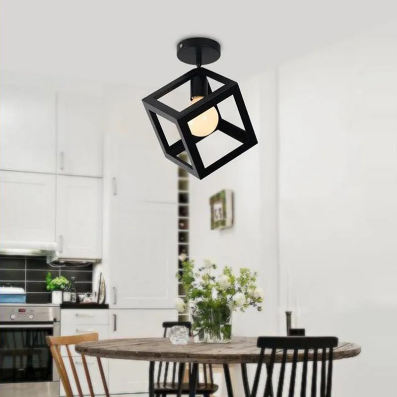 

Modern High Quality Cube&Triangle Cone LED Iron Ceiling Light Bedroom Study Restaurant Lamp Decoration Lighting E27
