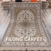 YILONG 6'x9' Традиционный Ковер тавризский Шелковый светлый цвет ручной работы турецкий Шелковый коврик(ZW035M6x9