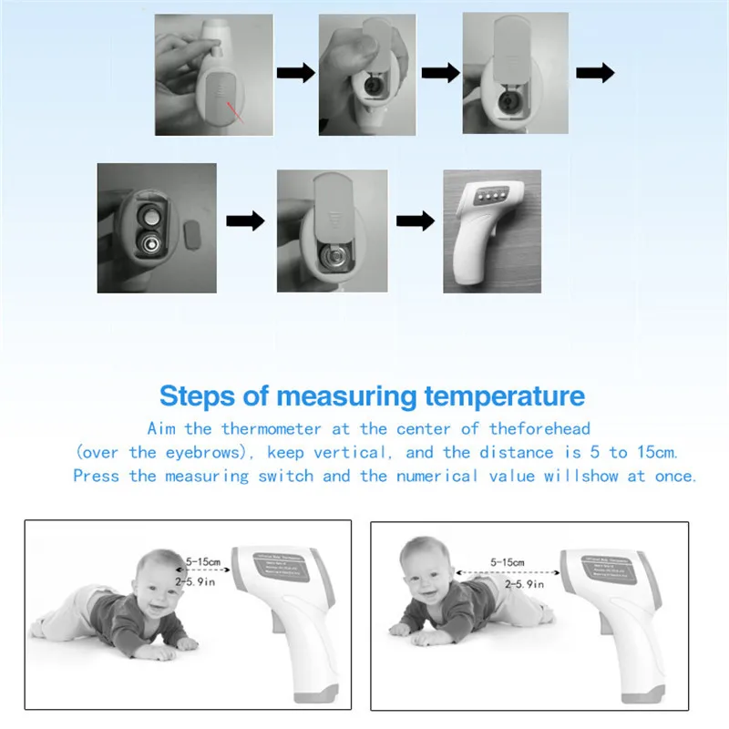 Инфракрасный термометр цифровой температура тела Измерение температуры лба бесконтактный инфракрасный ЖК-термометр детский домашний здоровье
