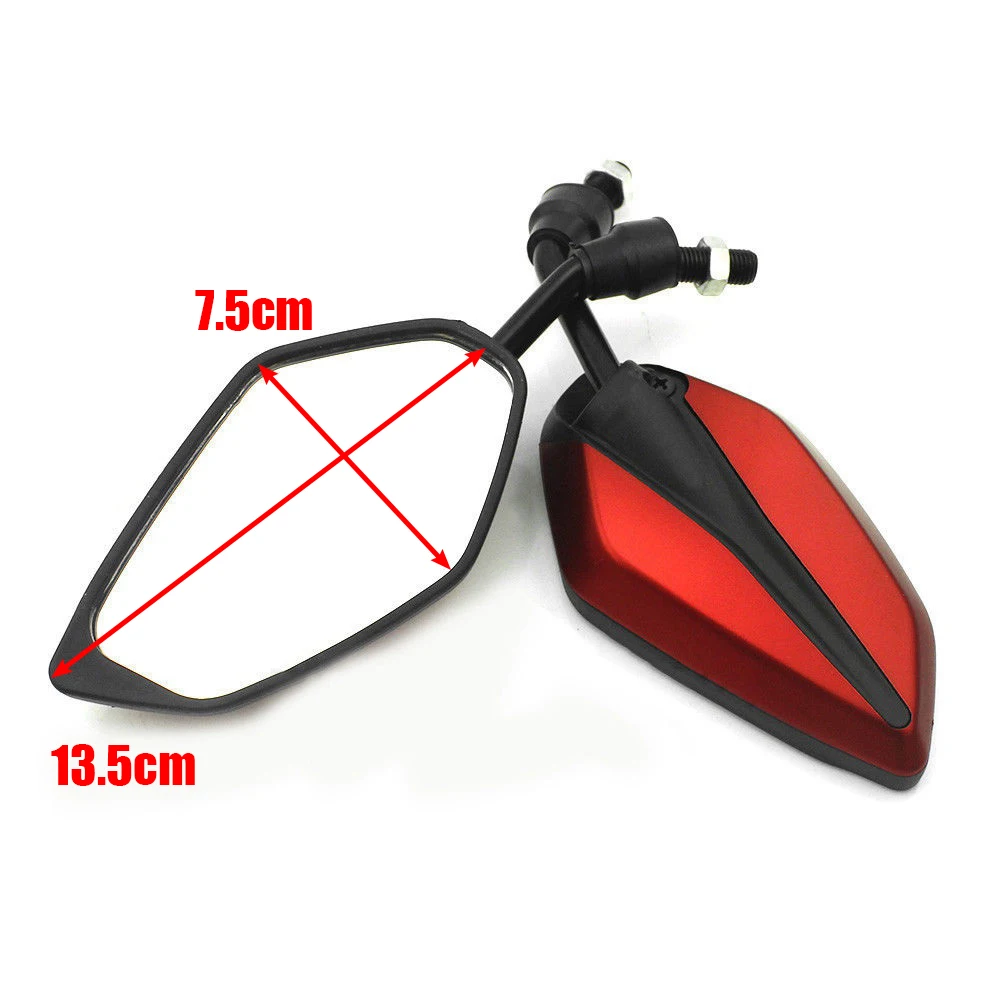 1Pair Universal Motorcycle Scooter Rearview Side Mirrors 22MM Handlebar Black/Blue/Green/Red For Honda For Suzuki