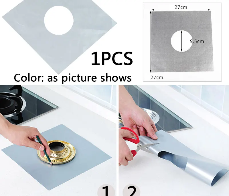 1 шт. волокно 27*27 см изолирующие коврики многоразовые фольга газовая плита диапазон плита защита горелок лайнер Крышка для инструменты для уборки на кухне