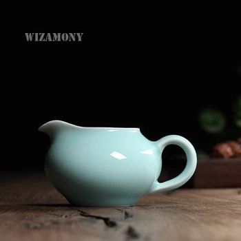 

New Chinese Longquan Celadon Handmake Fair Mug 140ml Justice Tea Cup by National Level Master Point of Tea ware Kung Fu Tea Set