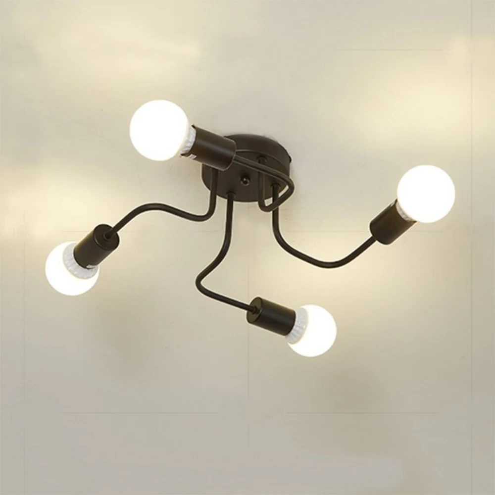 Промышленный Ретро Лофт скандинавские трубы из кованого железа потолочный светильник 4 головки лампы для украшения дома ресторан столовая кафе бар комната