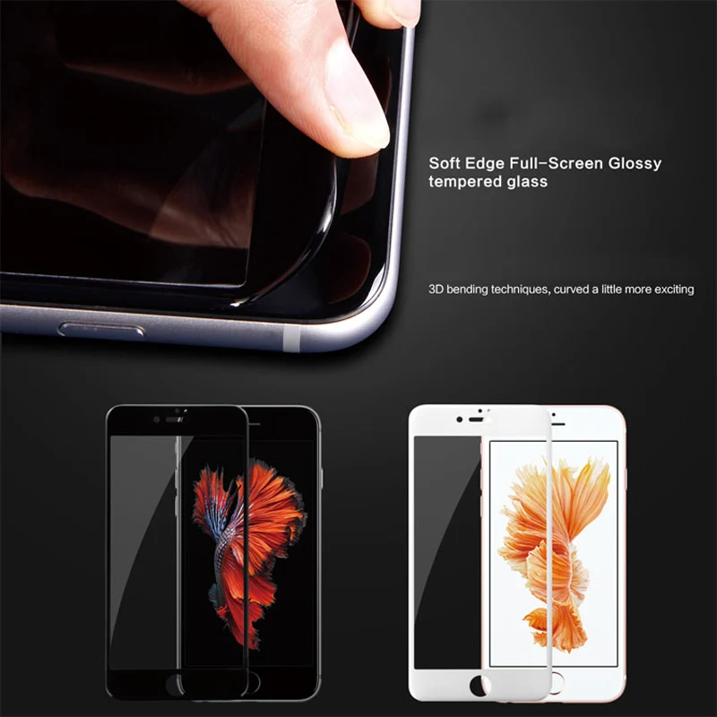 Защита экрана из закаленного стекла для iPhone X 8 7 6 s Plus 0 23 мм мягкое 3D матовое полное