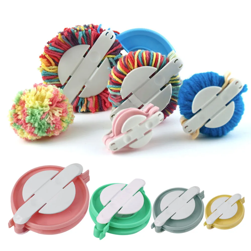 

Hot Sale 1set Lot 4PCS Diffrent Size DIY Pompom Maker Manual Ball Making Tool Knitting Tools Fashion Handmade Accessories