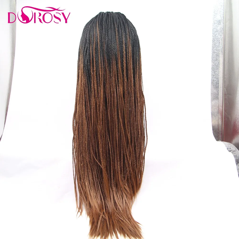 DOROSY волосы высокотемпературный волоконный парик синтетические косички для наращивания парик фронта шнурка коричневый Омбре, с темными корнями для африканских женщин
