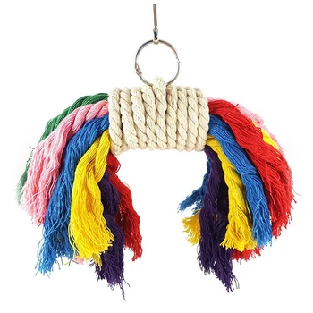 

Parrot Colorful Rope Toy - Perfect Bird Cage Toy for Playing and Preening Fits Small to Medium Birds